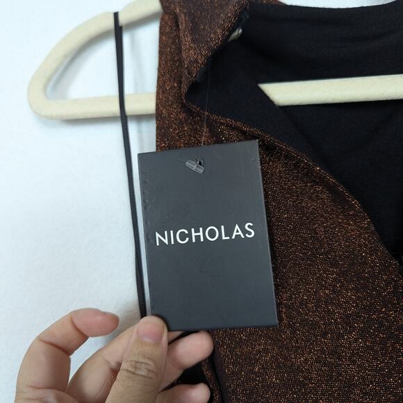 NWT Nicholas Umber Mockneck Cut Out Jersey Olympia Mini Dress - Picture 10 of 11